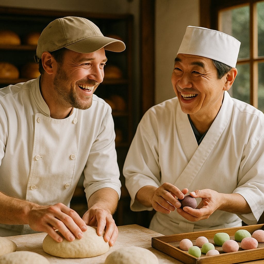 職人たちの笑顔と手作業