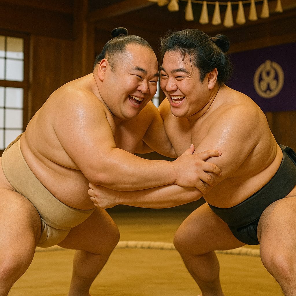 笑顔の力士の熱戦