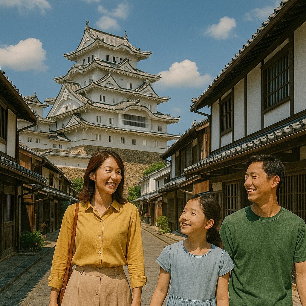 伝統的な街並みと城