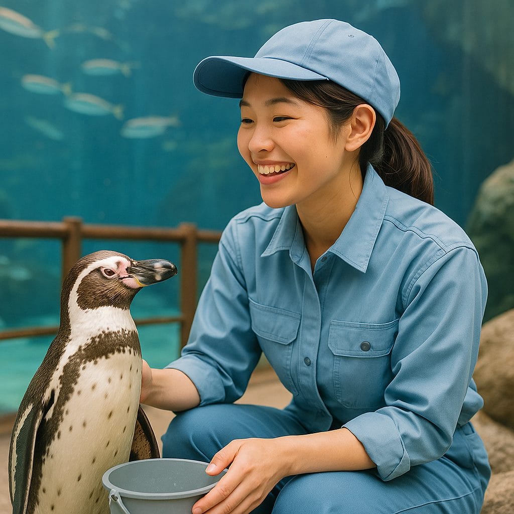 ペンギンとのふれあい