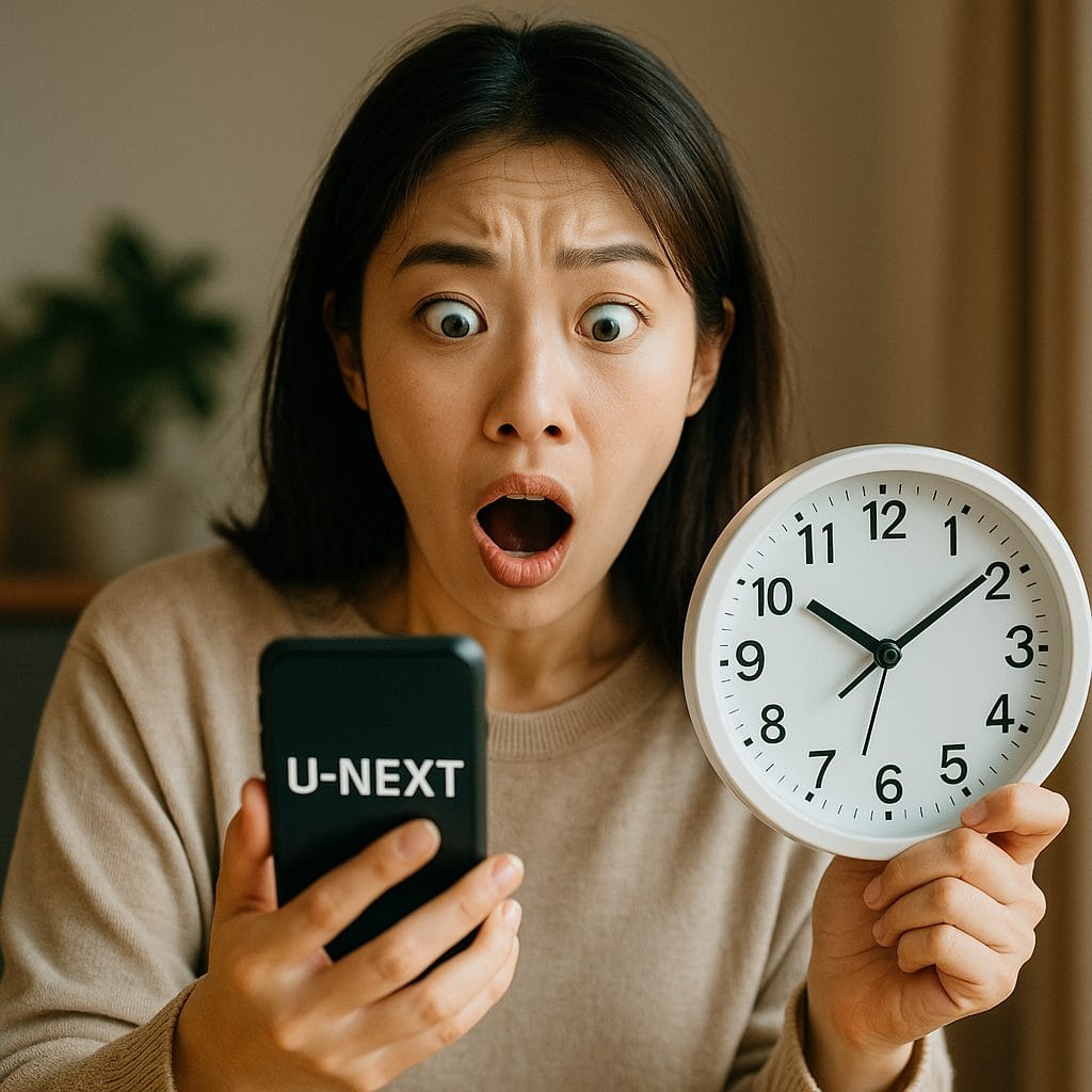 驚いた表情の女性とスマートフォン