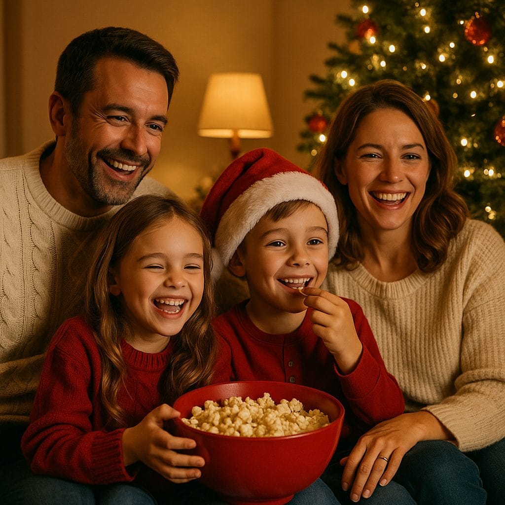 クリスマスイブの家族団らん