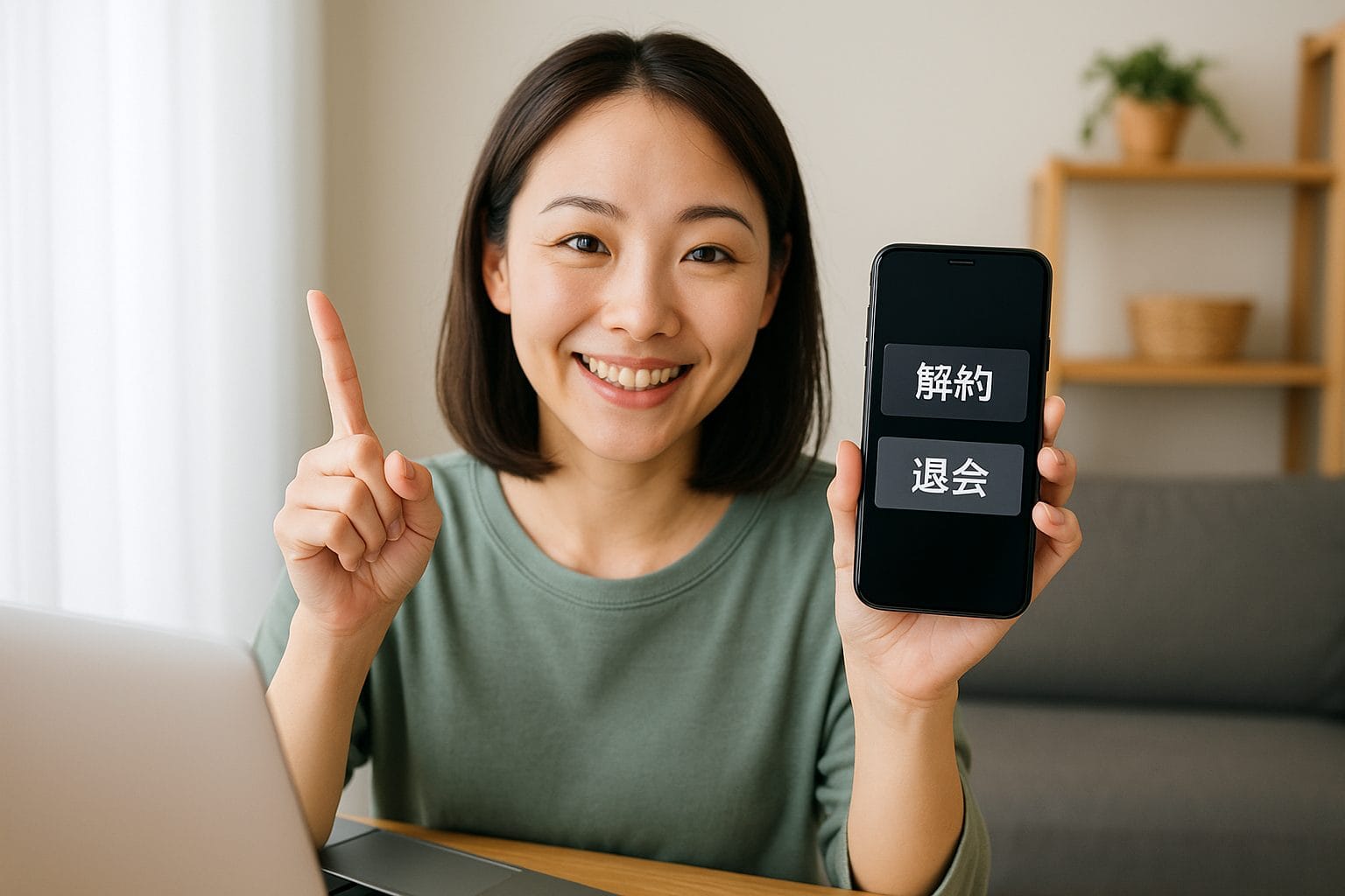 笑顔とスマホのひととき