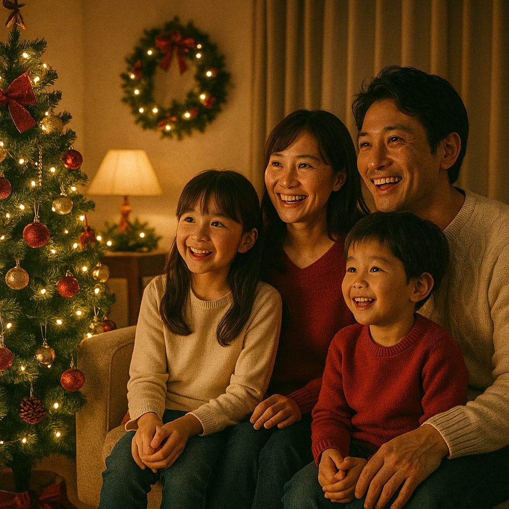 クリスマスイブの家族の団欒