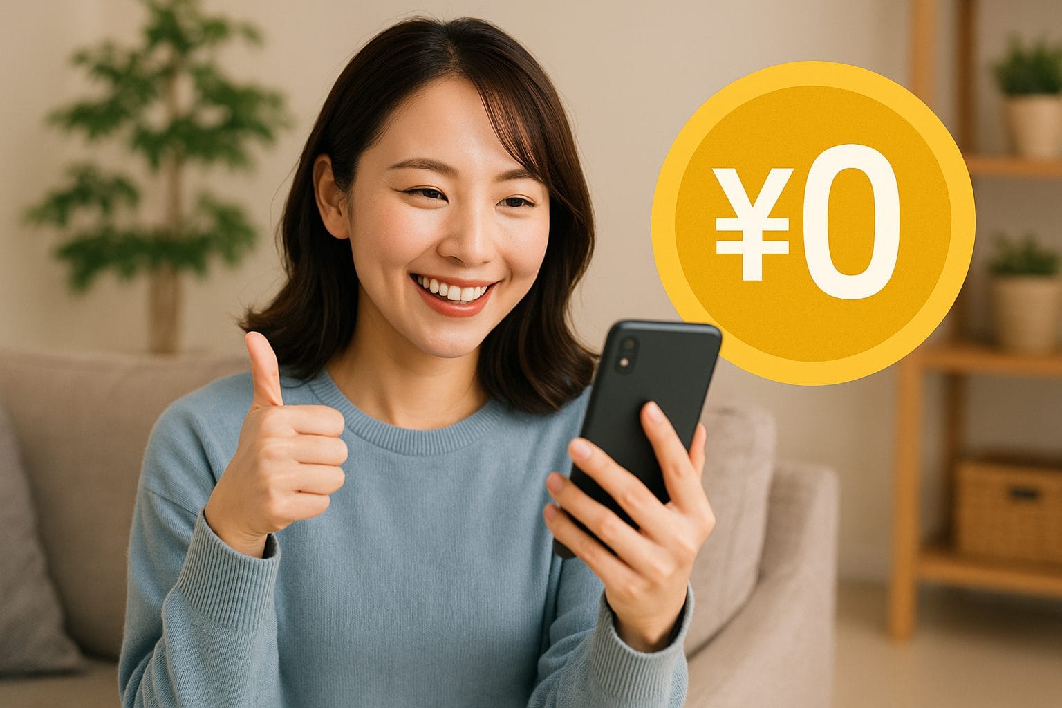 無料トライアルの笑顔