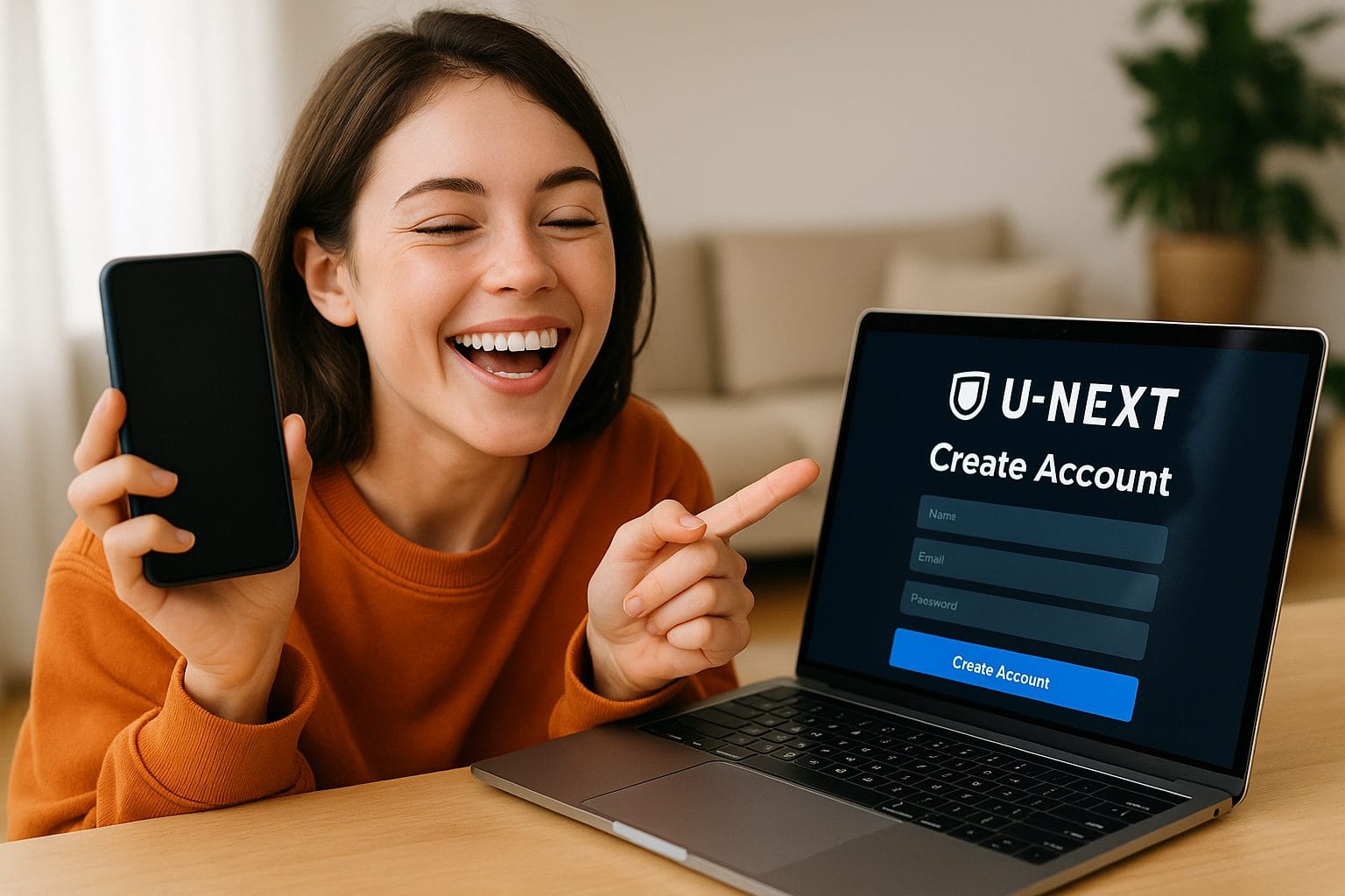 スマホでU-NEXTアカウント作成