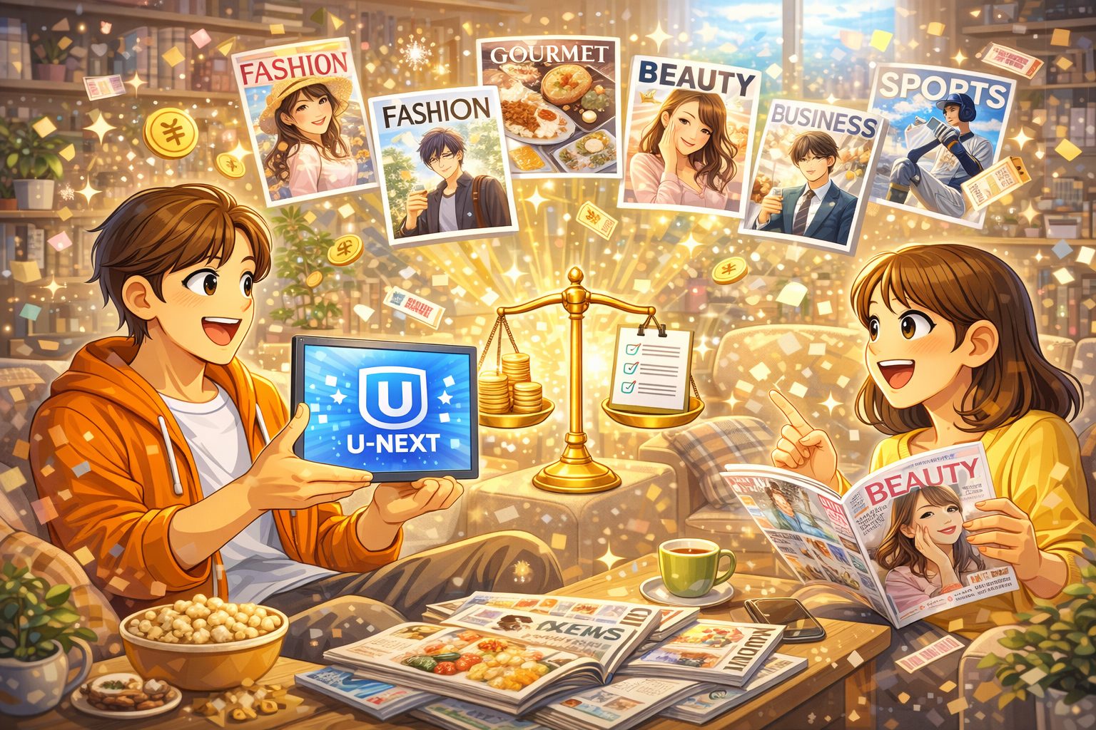 U-NEXTの月額料金とポイント価値を差し引いた体感コスト（モデル換算）の比較グラフ